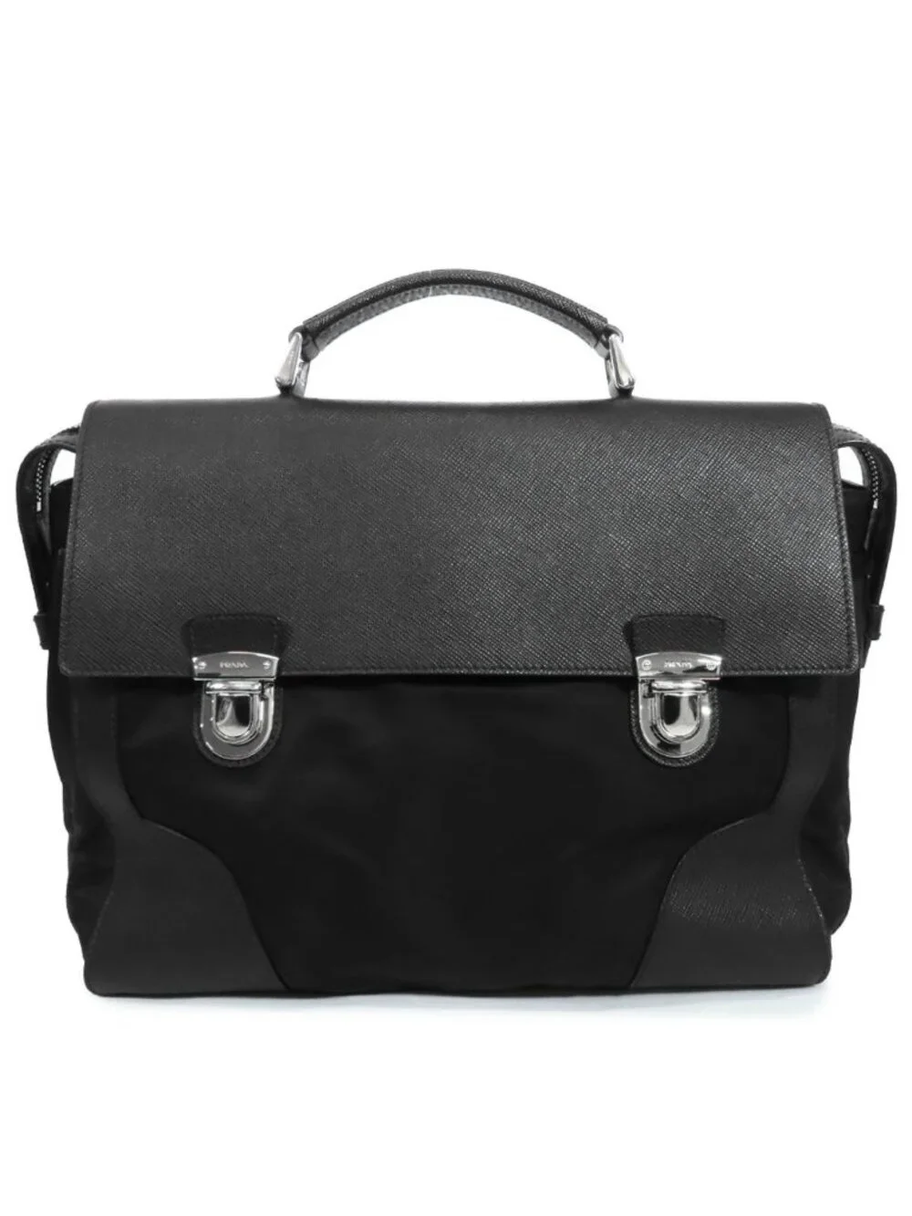 Prada Business Bag Black Nylon Leather